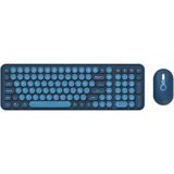 Bkb6 Daktilo Model Gri Ev Ofis Iş Yeri 2.4 Ghz Kablosuz Klavye Mouse Seti - Mavi