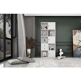 BKConcep tKTP-1044-Ç 3 Kapaklı Çekmeceli Raflı 65 cm Beyaz Kitaplık