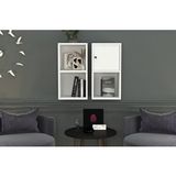 BKConcept DVR-1054-Ç Beyaz 70 cm Kitaplıklı Kapaklı Duvar Rafı
