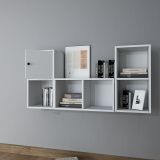BKConcept DVR-1061-Ç Beyaz 100 cm Kitaplıklı Kapaklı Duvar Rafı