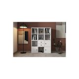 BKConcept KTP-1061-Ç 3 Kapaklı Çekmeceli Raflı 97 cm Beyaz Kitaplık