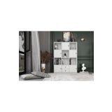 BKConcept KTP-1064-Ç 5 Kapaklı Çekmeceli Raflı 97 cm Beyaz Kitaplık