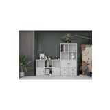 BKConcept KTP-1436-Ç 4 Kapaklı Çekmeceli 165 cm Beyaz Kitaplık