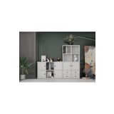 BKConcept KTP-1441-Ç 6 Kapaklı Çekmeceli 165 cm Beyaz Kitaplık