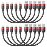 Bkduice 1 ft Kısa iPhone Şarj Kablosu 10'lu Paket Toplu, Çoklu Paket USB A'dan Yıldırım Kablosuna 12 inç, Hızlı Şarj İstasyonu için Küçük iPhone Şarj Kablosu iPhone 14 13 12 11 Pro Max 8 iPod ile