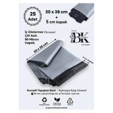 bkistanbul Kargo Poşeti Cepsiz 30x38 +5 cm Kargo Poşeti 80 Mikron İç Göstermez Gri Kargo Poşeti 25 Adet