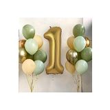 Bkmc 1 Yaş Gold Balon Ve 16 Balon (4KÜFYEŞİL 4MİNTYEŞİL 4SOMON 2GOLD 2GÜMÜŞ) renkli bmcNM164