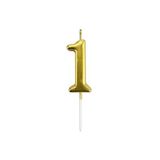 Bkmc 1 Yaş Gold Doğum Günü Pasta Mumu 12 cm bmcNM1113