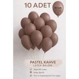 Bkmc 10 Adet Latex Balon 10 Inç Parti Balonu Doğum Günü Süsleme Balonu - Kahve
