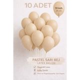 Bkmc 10 Adet Latex Balon 10 Inç Parti Balonu Doğum Günü Süsleme Balonu - Ten