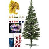 Bkmc 150 Cm Yılbaşı Çam Ağacı Seti 5 Metre Peri Led Işıklı Ve Yılbaşı Süsleri Paketi, Kar Spreyi