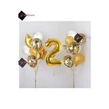 Bkmc 2 Yaş Gold Folyo Balon Şeffaf Balon Seti Doğum Günü Parti Seti bmcNM728