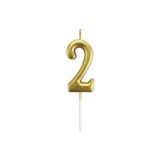 Bkmc 2 Yaş Gold Rakam Mum Altın Renk Doğum Günü Pasta Mumu 12 Cm bmcNM1114