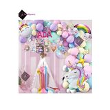 Bkmc 3 Harfli 1 Yaş Karakterli Unicorn Temalı İyi Ki Doğdun Makaron Balon Doğum Günü Parti Kutlama Seti bmcNM828