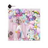 Bkmc 3 Harfli 7 Yaş Karakterli Unicorn Temalı İyi Ki Doğdun Makaron Balon Doğum Günü Parti Kutlama Seti bmcNM834