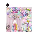 Bkmc 3 Harfli 8 Yaş Karakterli Unicorn Temalı İyi Ki Doğdun Makaron Balon Doğum Günü Parti Kutlama Seti bmcNM835