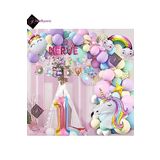 Bkmc 5 Harfli 1 Yaş Karakterli Unicorn Temalı İyi Ki Doğdun Makaron Balon Doğum Günü Parti Kutlama Seti bmcNM818