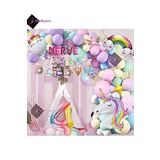 Bkmc 5 Harfli 4 Yaş Karakterli Unicorn Temalı İyi Ki Doğdun Makaron Balon Doğum Günü Parti Kutlama Seti bmcNM821