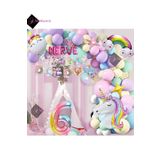 Bkmc 5 Harfli 6 Yaş Karakterli Unicorn Temalı İyi Ki Doğdun Makaron Balon Doğum Günü Parti Kutlama Seti bmcNM823