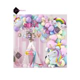 Bkmc 5 Harfli 7 Yaş Karakterli Unicorn Temalı İyi Ki Doğdun Makaron Balon Doğum Günü Parti Kutlama Seti bmcNM824