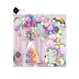 Bkmc 5 Harfli 8 Yaş Karakterli Unicorn Temalı İyi Ki Doğdun Makaron Balon Doğum Günü Parti Kutlama Seti bmcNM825