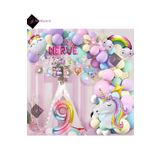 Bkmc 5 Harfli 9 Yaş Karakterli Unicorn Temalı İyi Ki Doğdun Makaron Balon Doğum Günü Parti Kutlama Seti bmcNM826