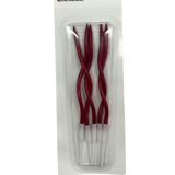 Bkmc 5 Lİ KIVRIMLI KIRMIZI MUM 15CM Pasta Mumu Spiral Kıvrık Mum