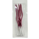 Bkmc 5 Lİ KIVRIMLI PEMBE MUM 15CM Pasta Mumu Spiral Kıvrık Mum