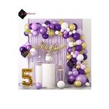 Bkmc 5 Yaş Macaron Mor Balon Zinciri Seti Gölge Mor Altın Balon Dekorasyon bmcNM767