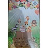 Bkmc 6 Adet, Safari Temalı Doğum Günü Pasta Süsü Safari Baby Animal Pasta Süsü