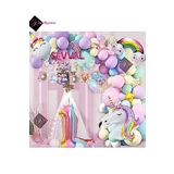 Bkmc 6 Harfli 1 Yaş Karakterli Unicorn Temalı İyi Ki Doğdun Makaron Balon Doğum Günü Parti Kutlama Seti bmcNM936