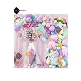 Bkmc 6 Harfli 7 Yaş Karakterli Unicorn Temalı İyi Ki Doğdun Makaron Balon Doğum Günü Parti Kutlama Seti bmcNM942