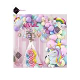 Bkmc 6 Harfli 8 Yaş Karakterli Unicorn Temalı İyi Ki Doğdun Makaron Balon Doğum Günü Parti Kutlama Seti bmcNM943