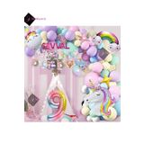 Bkmc 6 Harfli 9 Yaş Karakterli Unicorn Temalı İyi Ki Doğdun Makaron Balon Doğum Günü Parti Kutlama Seti bmcNM944