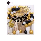 Bkmc 6 Harfli Isim Ve 6 Yaş, Kral Taçlı Balon Zinciri Doğum Günü Seti Iyi Ki Doğdun Doğum Günü Lüks Seti bmcNM812