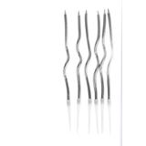 Bkmc 6 LI KIVRIMLI GÜMÜŞ MUM 16CM Pasta Mumu Spiral Kıvrık Mum