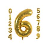 Bkmc 6 Yaş Rakam Folyo Balon Altın Renk 36 Cm 16 Inç -dogum Günü -parti-kutlama