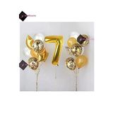 Bkmc 7 Yaş Gold Folyo Balon Şeffaf Balon Seti Doğum Günü Parti Seti bmcNM733