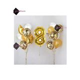 Bkmc 8 Yaş Gold Folyo Balon Şeffaf Balon Seti Doğum Günü Parti Seti bmcNM734