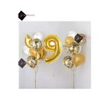 Bkmc 9 Yaş Gold Folyo Balon Şeffaf Balon Seti Doğum Günü Parti Seti
