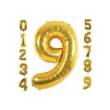 Bkmc 9 Yaş Rakam Folyo Balon Altın Renk 36 Cm 16 Inç -dogum Günü -parti-kutlama