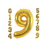 Bkmc 9 Yaş Rakam Folyo Balon Altın Renk 76 Cm 16 Inç -dogum Günü -parti-kutlama 9 bmcNM23