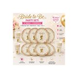 Bkmc ✨ Bride to Be Parti Seti 16 Parça | 8 Tabak 8 Bardak | Bekarlığa Veda, Bridal Shower, Nişan ve Kına Konsepti
