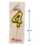 Bkmc Büyük Boy 4 Rakam Gold Mum 12Cm