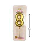 Bkmc Büyük Boy 8 Rakam Gold Mum 12Cm