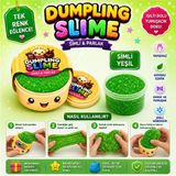 Bkmc Çin Mantısı Şeklinde Dumpling Slime Simli Oyun Hamuru Tekli | Glitter Slime | Esnek Yumuşak Doku | Kapaklı Kutu | 6 Renk Seçeneği - Yeşil