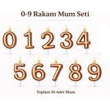 Bkmc Doğum Günü Pasta Mumu Yaş Mumu Rakamlı Mum Doğum Günü Mumu Sayı 12 cm Pasta Üstü Mum - Bakır Rengi