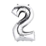Bkmc Folyo Rakam Balon ''2'' Rakamı Gümüş Renk 40 Inç 100 cm bmcNM110