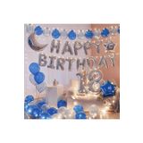 Bkmc Gümüş Mavi Lüks Yaş Happy Bırthday Doğum Günü Parti Süsü bmcNM860