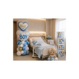 Bkmc Hoş Geldin Bebek Hastane Odası Süsleme Seti | Erkek & Kız Bebek Dekorasyon Seti | BABY Kutu Seti, Baby Boy/Girl Balon, Bebek Folyo, Balon Zinciri | Premium Fotoğraf Çekim Konsepti